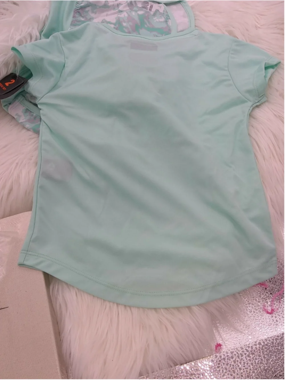 NWT RBX Girls' Active Top & Short Set Ready Sweat Go Mint lined shorts M 5/6 - Picture 7 of 8